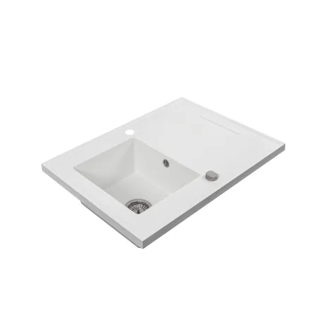 Zlewozmywak granitowy nakładany na szafkę 80x60 cm Grande 10 biały
