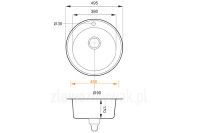 Okrągły zlewozmywak Aster 10 - wymiary