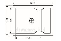 Polski zlewozmywak kuchenny jednokomorowy ZGR-11 - WYMIARY