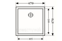 Prostokątny zlewozmywak granitowy podwieszany ZGR-23 - WYMIARY