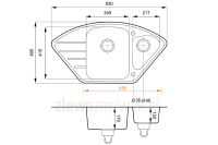 Zlewozmywak granitowy do szafki narożnej Merkury - wymiary