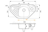 Zlewozmywak narożny Werbena 30 - wymiary