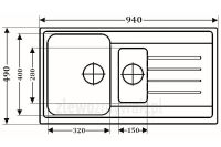 Zlewozmywak półtorejkomorowy ZGR-14A - WYMIARY